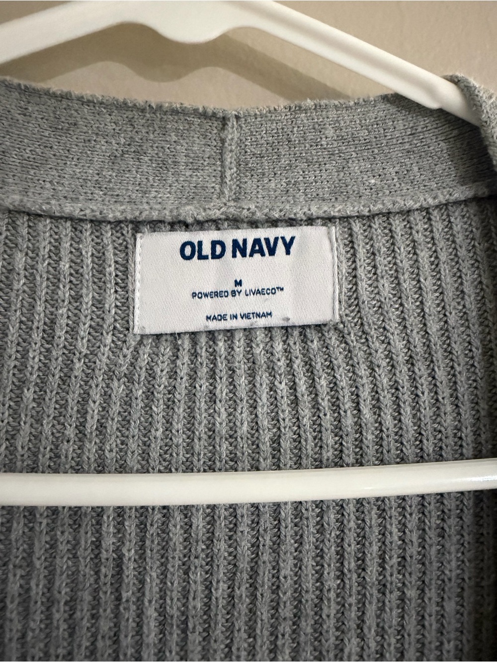 Old Navy Light Gray Ribbed Open-Front Cardigan - Picture 3 of 3